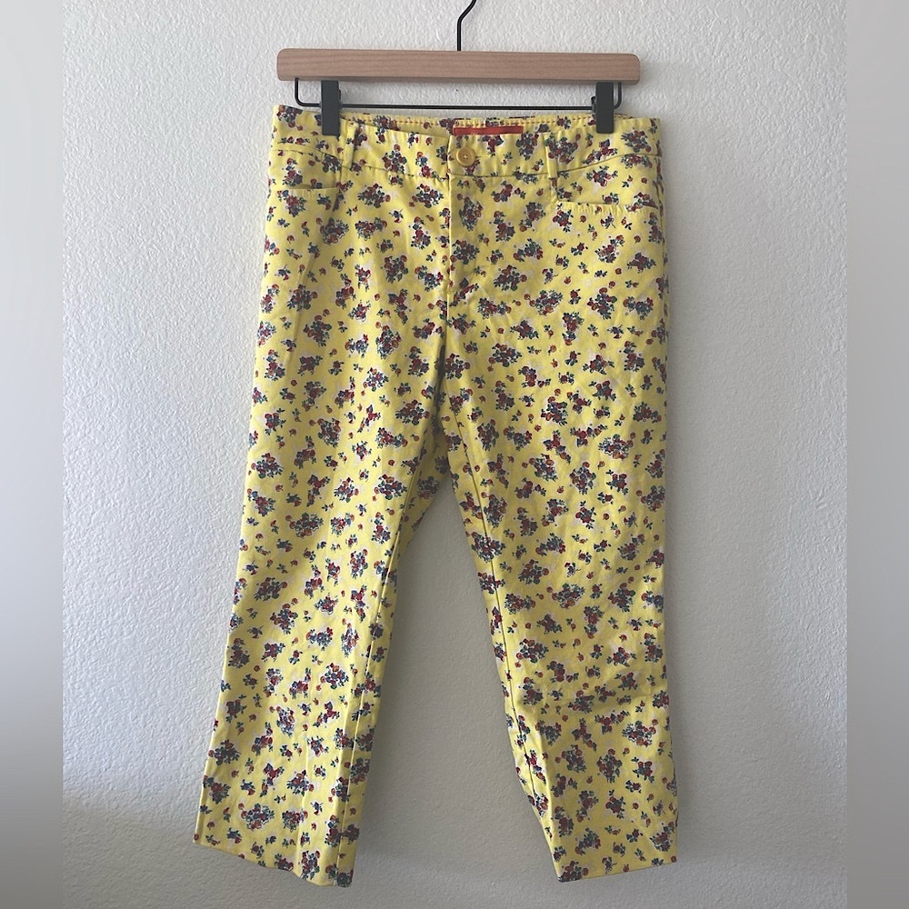 Cartonneir, Anthropologie Yellow Floral Pant